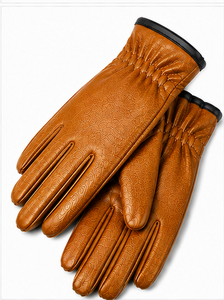 Guantes de moda de piel de cordero de corte ajustado para mujer, guantes cálidos de invierno para escribir mensajes con pantalla táctil, nuevo diseño con logotipo - Product Image 4