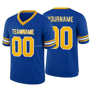 Maillot de football américain personnalisé de haute qualité à manches courtes pour l'été avec broderie du nom et du numéro de l'équipe, fournisseur de vêtements de sport OEM - Product Image 2