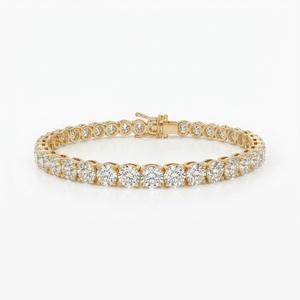 Luxury 18k <b>Solid</b> <b>Gold</b> Minimalist Tennis Bracelet Brilliant Cut Lab-Grown Diamonds Prong Set IGI Certified Wedding Party Gift - Product Image 1