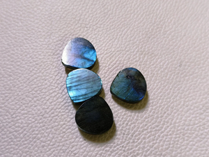 Cabochons de labradorite cœur lumineux, cristal scintillant, paire de pierres précieuses en vrac pour collier artisanal, bague, bijoux 18x18x6mm - Product Image 5
