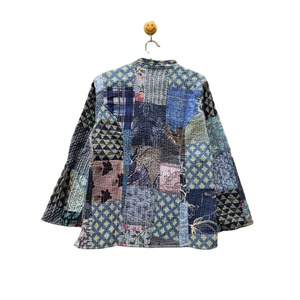 Veste matelassée Kantha unisexe faite à la main, coton biologique indien, style bohème, patchwork, respirante, tissée, réversible, écologique - Product Image 6