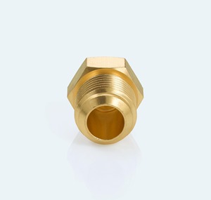 Unión reductora de latón industrial de 5/8 x 1/4 SAE con abocardado de 45 grados para líneas de gas propano, aire acondicionado, bomba de calor, y fijaciones hidráulicas - Product Image 3