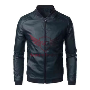 Veste en cuir d'agneau et de mouton véritable pour hommes, vêtements d'extérieur multicolores en gros pour le style moto bombardier d'hiver - Product Image 1