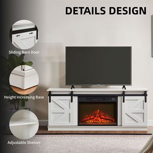 Mobile TV in Stile Rustico con Porta Scorrevole e Vano Portaoggetti per TV fino a 65 Pollici - Product Image 3