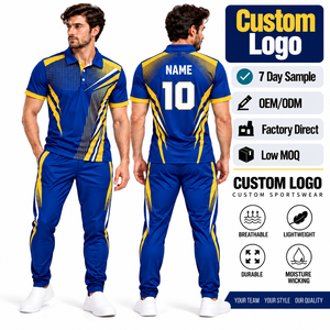 Maillot de cricket vert et blanc pour homme, manches courtes, uniforme de sport performant, tenue de jeu en plein air, vêtements de cricket - Product Image 1