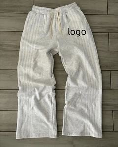 Custom Logo Distressed Winter Tracksuit for Men No <b>String</b> Lightweight Faded Vintage Oversized Hooded Hoodie and Sweatpants Set - Product Image 2