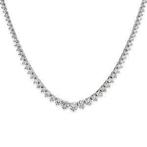 Collier tennis en diamant de laboratoire taille ronde, pureté VVS1, or blanc 10K, bijoux pour occasions spéciales, cadeau d'anniversaire pour femme, cadeau pour épouse - Product Image 1