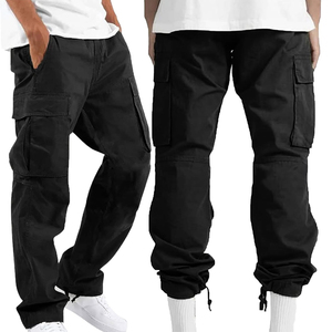 New High Quality Breathable Men's Straight Canvas <b>Cargo</b> <b>Jogger</b> <b>Pants</b> Lightweight 100% Cotton Elastic Cuffs Casual Streetwear - Product Image 1