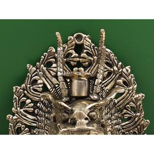 Masque Yamantaka en laiton de 7 pouces fait à la main Support de bougie suspendu Article unique de décoration pour la maison - Product Image 2