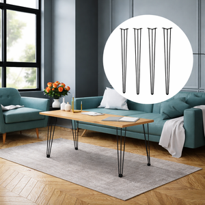 Pieds de table en acier inoxydable noir de 36 po, ensemble de 3, capacité de charge de 4 880 lb, robustes, modernes, pour table à manger ou bureau, EDPTBL021 - Product Image 4