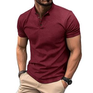 Achetez un polo homme slim fit d'été, chemise polo décontractée de couleur unie, grande taille, style sport. - Product Image 4