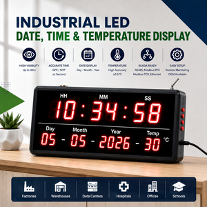 จอแสดงผลอุณหภูมิ วันที่ และเวลาแบบ LED สำหรับอุตสาหกรรม |   โซลูชันการตรวจสอบอัจฉริยะ |   รองรับ SCADA |   รับผลิตแบบ OEM - Product Image 1