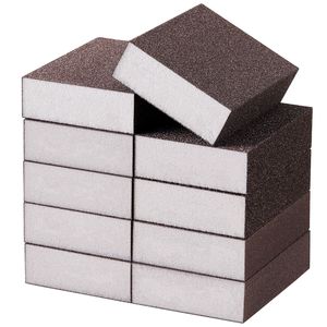 Assortiment de 10 éponges à poncer, grains 60/80/120/180/220, lavables, réutilisables, pour utilisation à sec ou à l'eau - Product Image 1