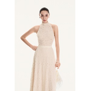 Faldas Casuales Elegantes para Mujer al por Mayor, Falda Midi ELARA Color Beige Antiarrugas, Suministro ODM, Faldas para Todas las Temporadas - Product Image 3