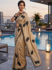 Sari en soie Rangoli de créateur exclusif de la boutique indienne, avec chemisier traditionnel élégant, séchage rapide, pour soirée, sari pour femme de qualité supérieure - Product Image 2