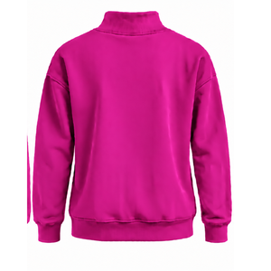 Sweat-shirt à col montant pour femme, marron châtain, à manches longues, coupe ample, en polaire, col haut, décontracté, streetwear, mode hiver - Product Image 2