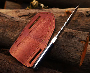 <b>Mirror</b> Polish Fixed Blade Hunting Knife Navy Blue Resin Handle Skinning Knife EDC Bushcraft <b>Camping</b> Knife Wholesale Custom Logo - Product Image 5