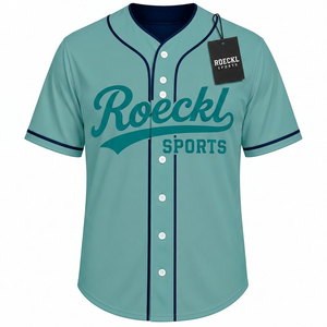 Wholesale Customized Breathable Sublimated Short Sleeve Baseball Jerseys Men's 100% Polyester Solid Color Plus Size Summer - Product Image 1
