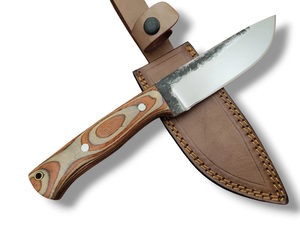 Cuchillo de Supervivencia Nórdico de Acero Inoxidable de Grado Industrial con Mango de Madera Pakka y Funda de Cuero, Largo Total de 9 Pulgadas, Hoja Entera, Cuchillo de Camping - Product Image 3