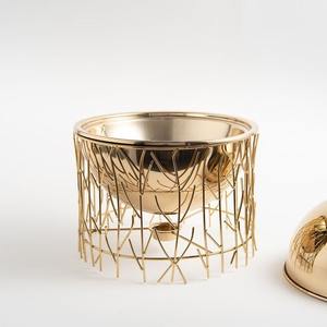 Luxury Gold <b>Bird</b> Nest Design Stand Chafing Dish Round Stainless Steel Buffet Food Warmer With Dome Lid For Gulf Hotel <b>Supply</b> - Product Image 3