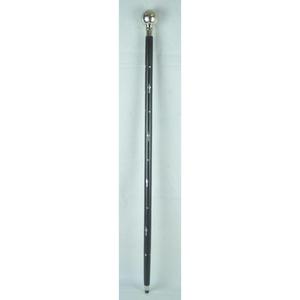 Élégante canne de marche en bois noir avec embout en boule argentée et gravure d'étoile, canne de marche antique faite à la main, designs personnalisables - Product Image 1