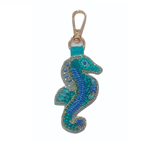 Porte-clés élégant brodé de perles de rocaille, artisanat artistique fait main, motif personnalisé - Product Image 3