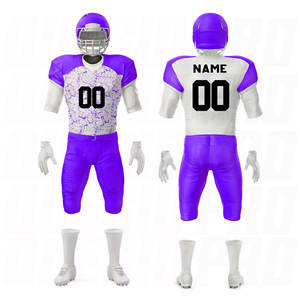 Uniformes de Fútbol Americano Sublimados de Alta Calidad para Hombre y Mujer, Material de Poliéster, Venta Caliente, Camisetas y Pantalones Personalizados para Equipos - Product Image 1