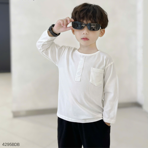 BEEMO Otoño Invierno niños conjuntos de ropa Casual algodón camiseta manga larga pulóver pantalones 2 uds patrón sólido conjuntos de ropa Casual - Product Image 4