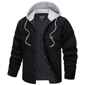 Top Fashion Direct Selling Long <b>Quilted</b> Jacket Plaid Pattern Canvas Fabric Cotton Bamboo Fiber Stand <b>Winter</b> Men's Eco-Friendly - Product Image 4