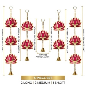 Guirlande Murale Traditionnelle en Velours MDF Doré pour Diwali, Mariage, Ganesh Chaturthi, Décoration Murale Lotus pour Maison et Bureau - Product Image 3