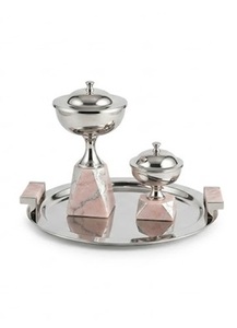 Golden Brass Incense <b>Burner</b> Set with Black Marble Base <b>for</b> Aromatherapy Use - Product Image 3