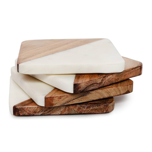 Elegant Modern <b>Marble</b> <b>Coaster</b> Set Eco-Friendly Durable Washable Natural Stone for Gift Purpose - Product Image 3