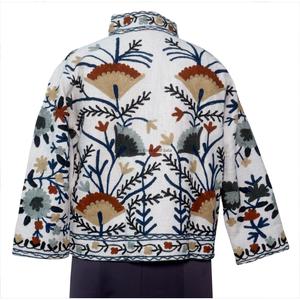 Handmade Suzani TNT Cotton <b>Quilted</b> Regular <b>Jacket</b> Embroidered Floral Winter/Spring/Autumn Travel Festival Style Outerwear - Product Image 5