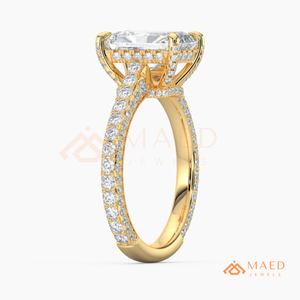แหวนหมั้นทองคำขาว 14K ประดับมอสซาไนต์ทรงเหลี่ยมมรกต ดีไซน์วงแหวนซ่อนแบบ Halo หรูหราสำหรับเจ้าสาว สินค้าอินเทรนด์จากสหรัฐอเมริกา - Product Image 6