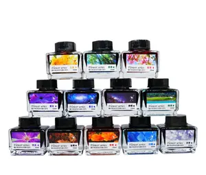 형광 잉크 무지개 빛깔의 서예 다채로운 액체 염료 유리 펜