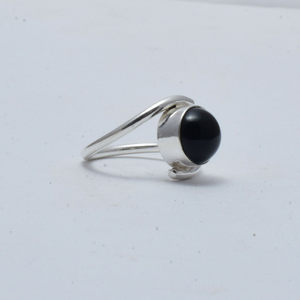 Bague en onyx noir, argent sterling 925, pierre précieuse, cadeau d'anniversaire de mariage pour elle - Product Image 4