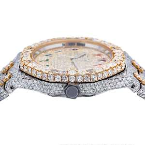 Reloj Automático de Lujo de Acero Inoxidable con Moissanita VVS, Estilo Hip Hop, con Diamantes, Probador de Diamantes, Joyería de Moda con Correa de Cuero, Venta al por Mayor - Product Image 2