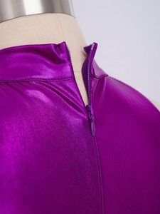 Traje de Danza Jazz para Niñas de 6 a 16 Años, Mono Metálico con Volantes para Actuaciones en Escenario, Clases, Fiestas, Práctica de Danza Latina - Product Image 5