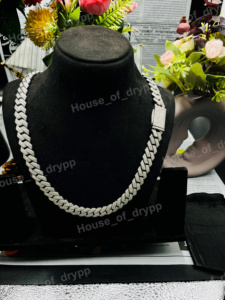 VVS Moissanite Diamond Cuban link <b>Chain</b> <b>Iced</b> Out Moissanite Diamond Custom Initial Luxury Statement <b>Chain</b> Gift For Him Her - Product Image 2