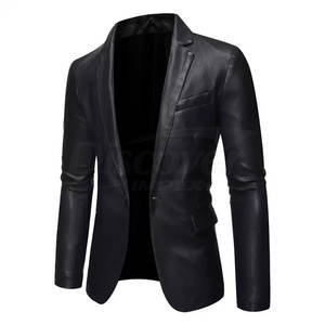 Blazers de Cuero Genuino de Nuevo Estilo, Blazers de Cuero Vacuno de Color Sólido para Hombre, Blazers de Cuero de Alta Calidad para Hombre - Product Image 2