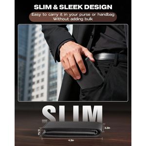 Portafoglio Bifold da Uomo GNDR Nero Slim in Ecopelle con Blocco RFID, Porta Carte e Tasca Frontale, Confezione Regalo Inclusa - Product Image 3