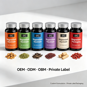 SYC <span class=keywords><strong>BIO</strong></span> Suministro a Granel de Glicinato de Magnesio Complejo, Vitamina B6, Taurina, L-Teanina, Precio al por Mayor, 90 Unidades, Etiqueta Privada OEM ODM - Product Image 5