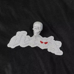 Pendentif Crâne Angélique en Argent 925 avec Diamant de Laboratoire pour Homme, Collier Hip Hop Émaillé Rouge Sertie de Diamants, Bijoux Certifiés - Product Image 5