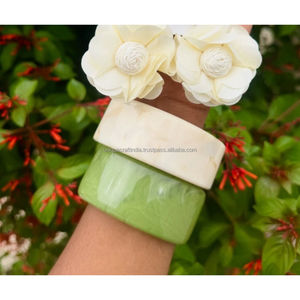 Resin <b>Bangle</b> with Smoky Marble Texture Wide Handmade Bracelet Artistic Fashion Jewelry for Women Unique Resin Accessory Piece - Product Image 3