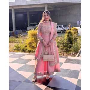 Top-Plazzo y Dupatta con Bordado Intenso para Fiestas Indias y Pakistaníes, Ropa Elegante para Fiestas - Product Image 2