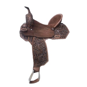 Silla de montar western premium hecha a mano con cuero genuino y estructura de plástico, ligera y cómoda para rendimiento en rodeo. - Product Image 1