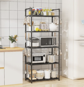 Metal <b>Kitchen</b> Pegboard Organizer <b>Rack</b> with Hooks Multifunctional Floor Type <b>Storage</b> 5-layer Adjustable Waterproof <b>Kitchen</b> - Product Image 2