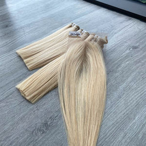 Cabello humano virgen vietnamita de lujo, liso y rubio, para mujeres, precio de fábrica al por mayor, color de moda, trama de cabello. - Product Image 2