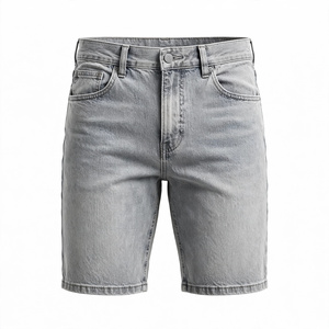 Nouvel Arrivage – Short Bermuda en Jean Délavé pour Homme, Taille Mi-Haute, Fermeture Boutonnée, Style Décontracté avec Poches, Tissu 100% Coton Tissé du Bangladesh - Product Image 1