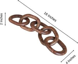 Decoración de cadena de madera para el hogar, nudo de madera hecho a mano para mesa de centro, sala de estar, estilo rústico - Product Image 3